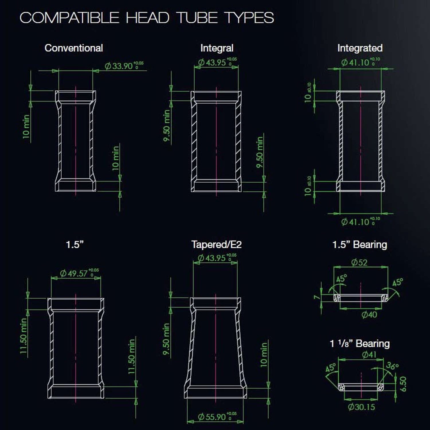Copo alto para HOPE PICK'N'MIX 1"1/8 Semi-Integrated Headset ZS49 Reducer Preto