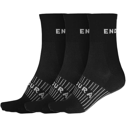 Meias ENDURA COOLMAX 3 Pares Preto