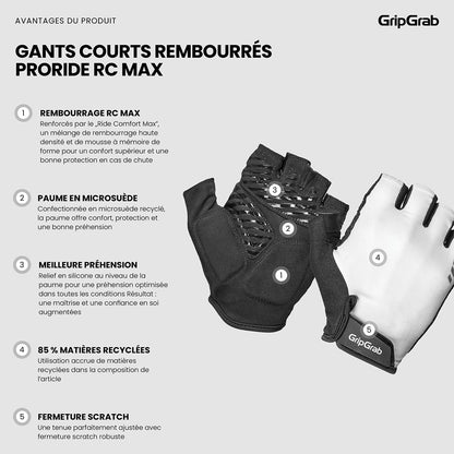 Luvas Curtas GRIPGRAB PRORIDE RC MAX Branco