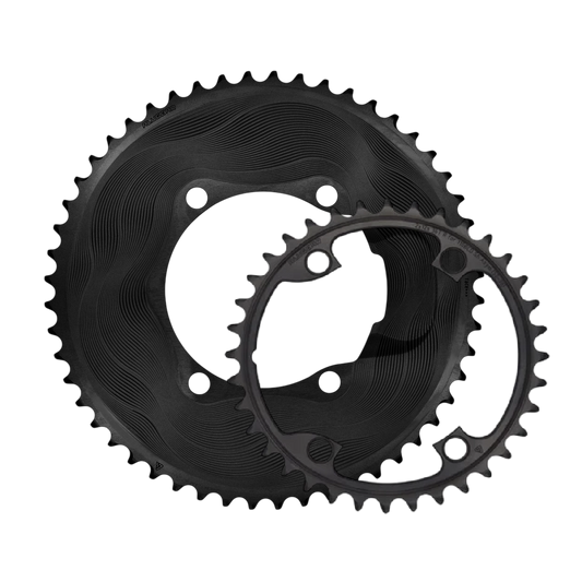 Par de Pratos 12V ALUGEAR AERO 110 BCD para Shimano Preto