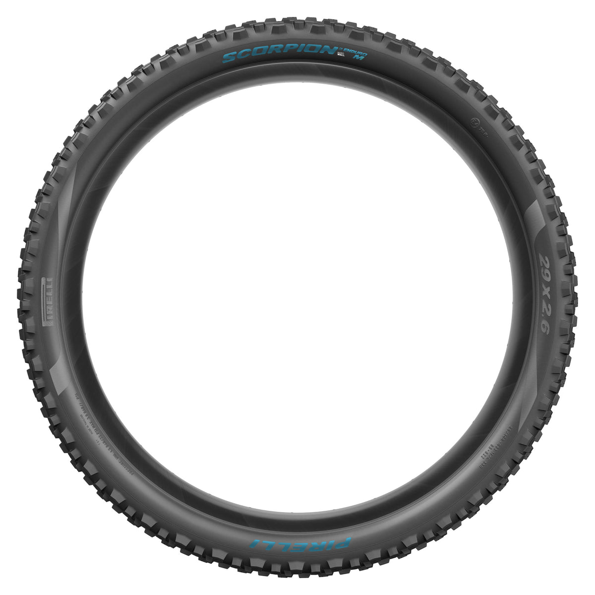 Pneu PIRELLI SCORPION ENDURO M EDIÇÃO COLORIDA 29x2.40 HardWall Tubeless Ready de talão flexível Preto/Turquesa Petronas