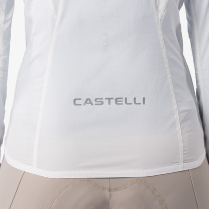 Casaco CASTELLI Transition Air de mulher em marfim – pormenor do fecho de correr