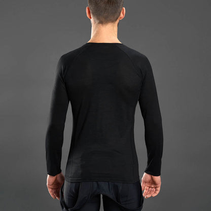 Camisola interior de manga comprida GRIPGRAB de mistura de merino térmica preta