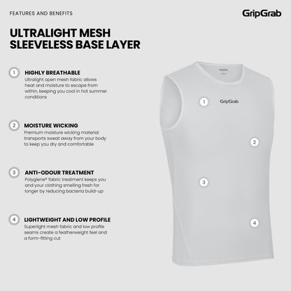 Camisola Interior Sem Mangas GRIPGRAB ULTRALIGHT MESH Branca