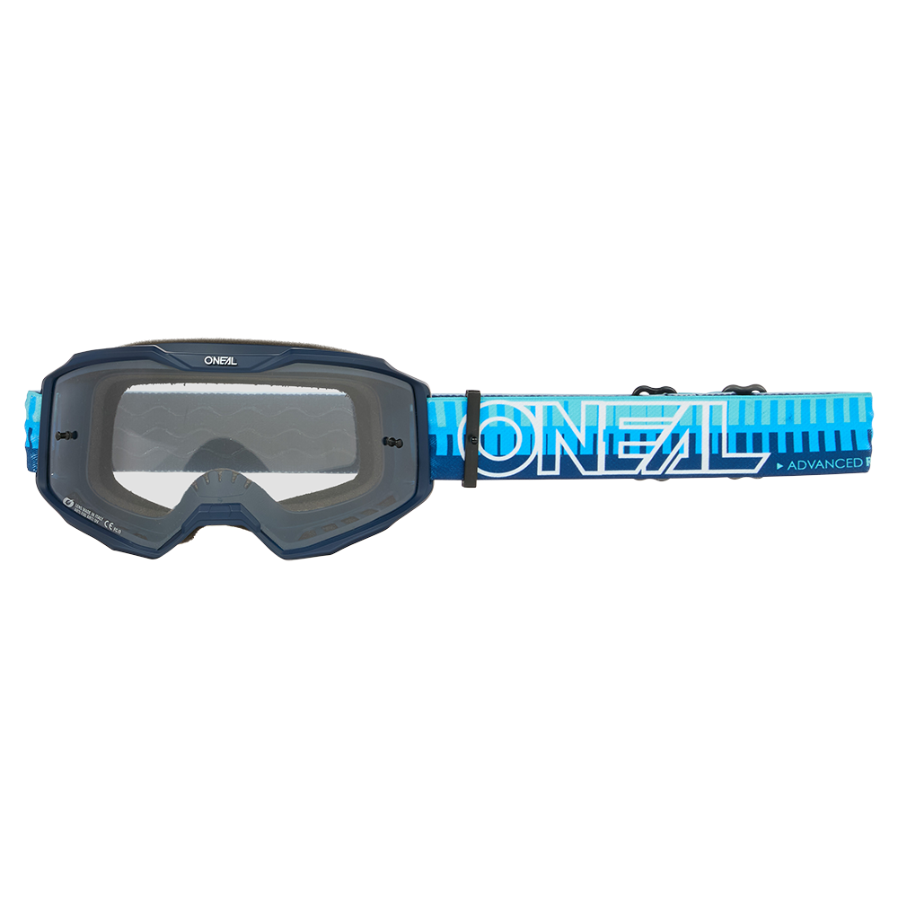 Máscara O'NEAL B-10 COM RISCAS Escudo azul transparente