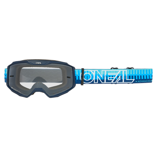 Máscara O'NEAL B-10 COM RISCAS Escudo azul transparente