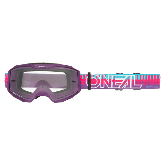 Máscara O'NEAL B-10 COM RISCAS Rosa/Violeta Escudo transparente