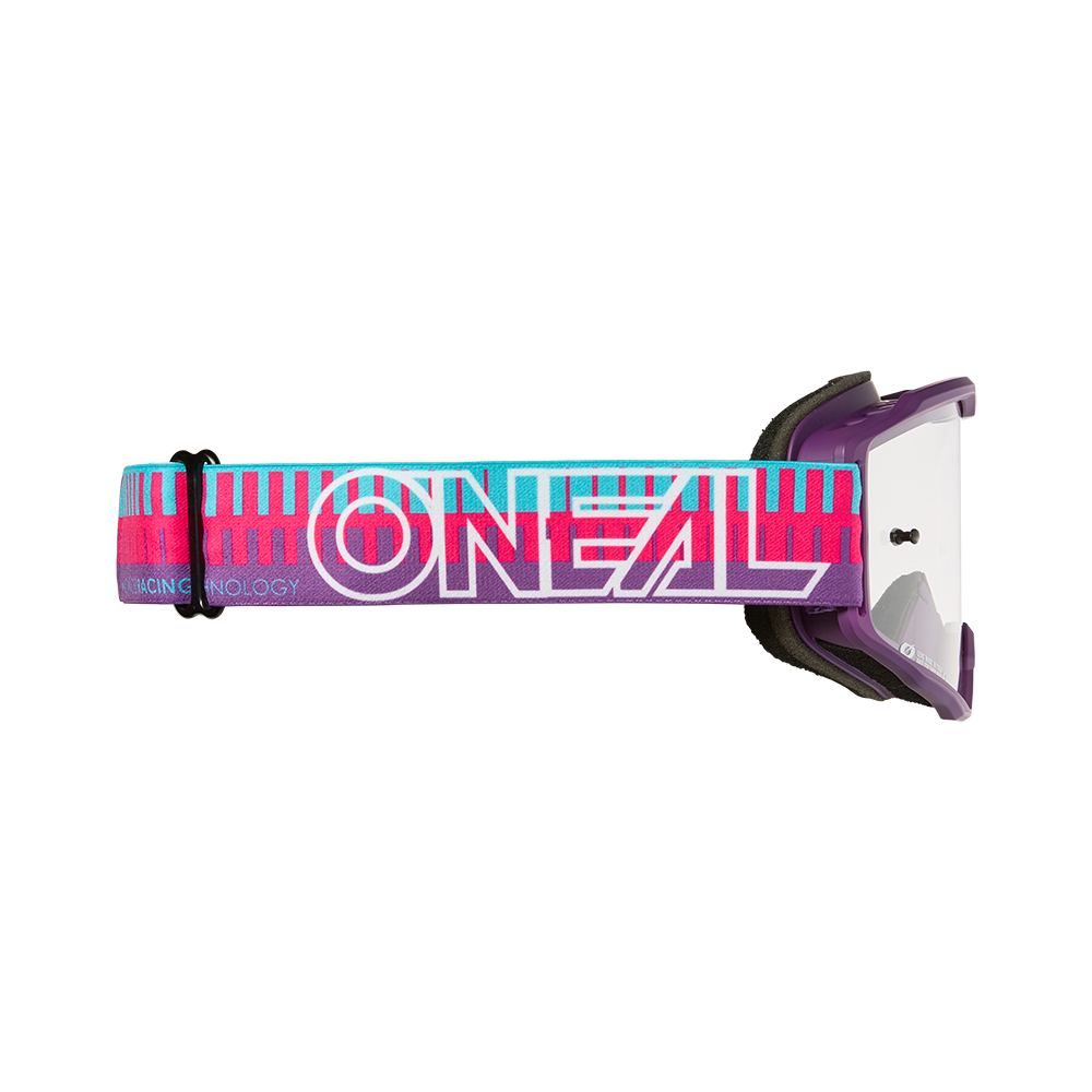 Máscara O'NEAL B-10 COM RISCAS Rosa/Violeta Escudo transparente