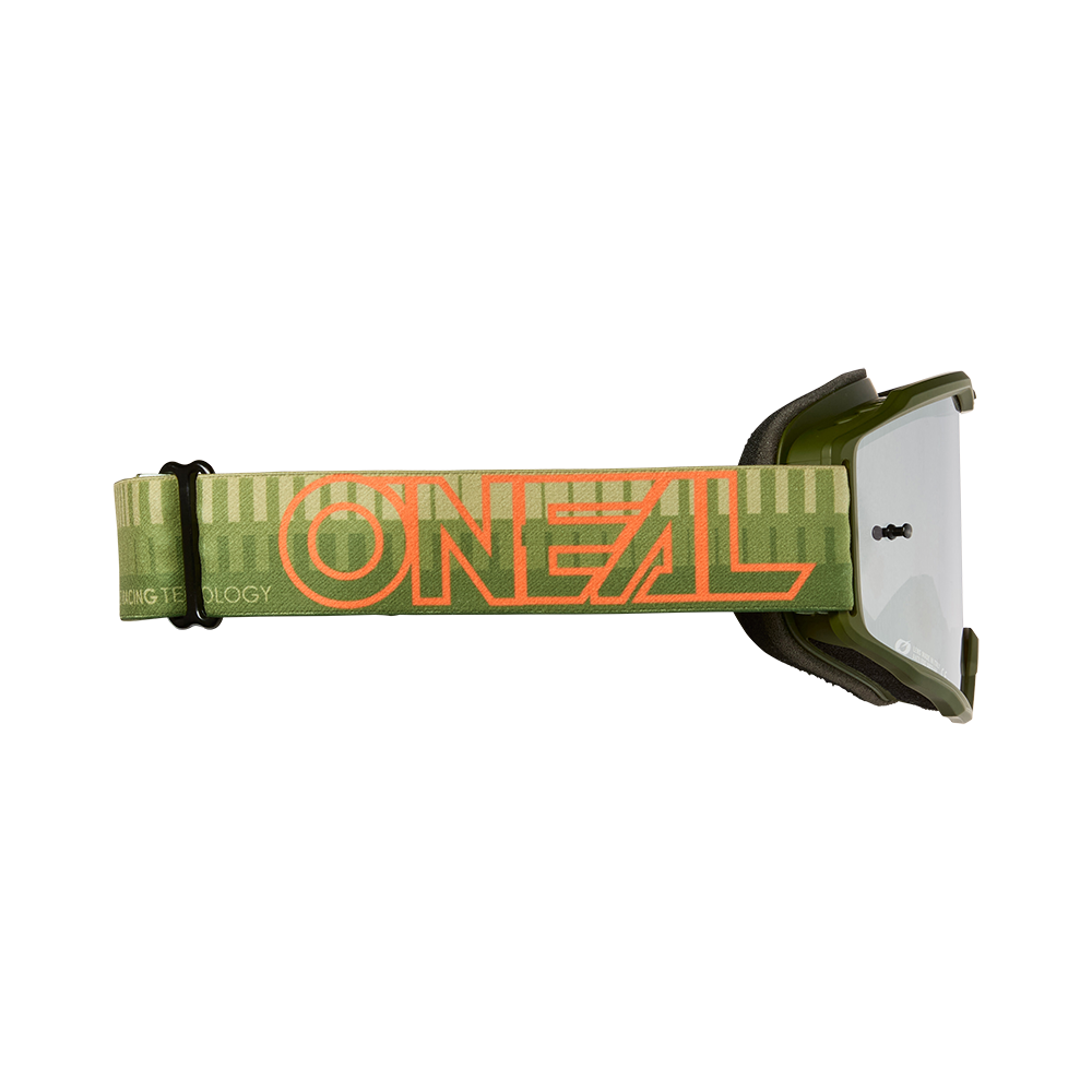 O'NEAL B-10 STRIPED Goggle Green/Orange Silver Mirror Screen (óculos de proteção com riscas)