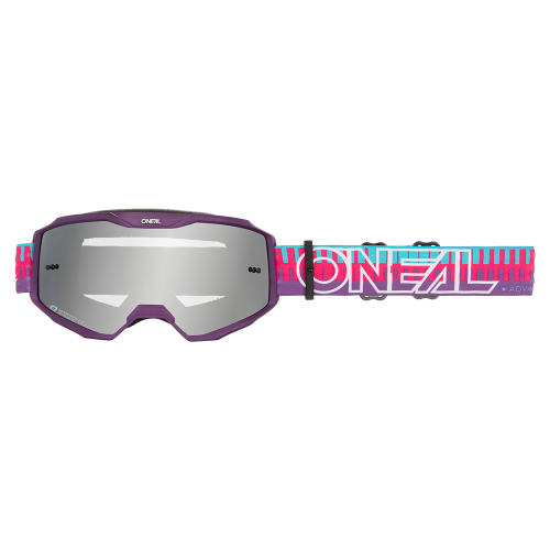 O'NEAL B-10 STRIPED Goggle Pink Silver Mirror Screen (óculos com riscas)