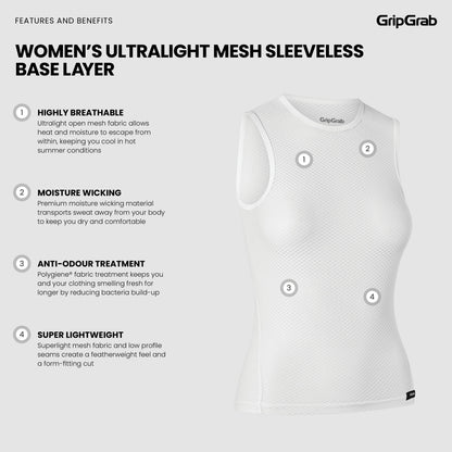 Camisola Interior Sem Mangas de Mulher GRIPGRAB ULTRALIGHT MESH Branca