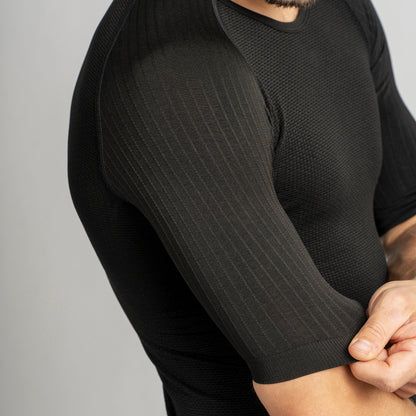 Camisola interior de manga curta GRIPGRAB PACR SPRING AUTUMN SEAMLESS preta