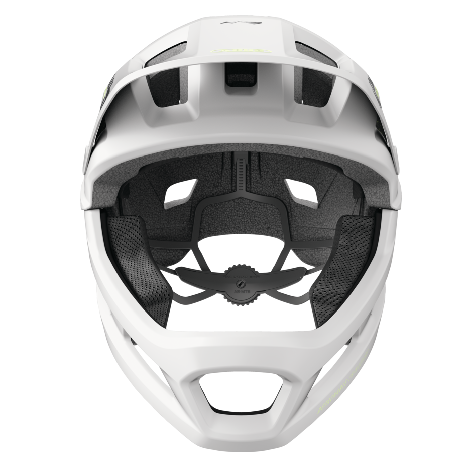 Capacete BTT ABUS YOUDROP FF Junior Lemon Branco
