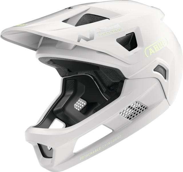 Capacete BTT ABUS YOUDROP FF Junior Lemon Branco