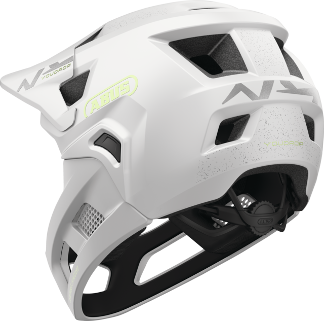 Capacete BTT ABUS YOUDROP FF Junior Lemon Branco