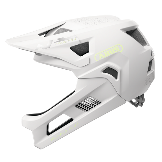 Capacete BTT ABUS YOUDROP FF Junior Lemon Branco