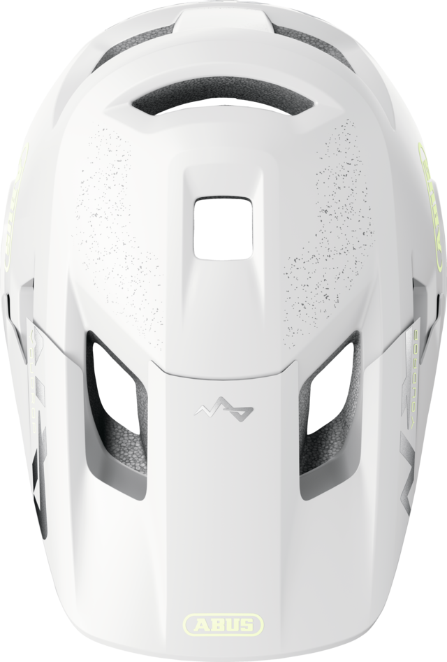 Capacete BTT ABUS YOUDROP FF Junior Lemon Branco