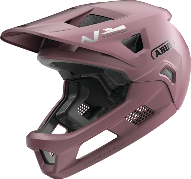 Capacete de BTT ABUS YOUDROP FF Júnior Blush Vermelho
