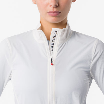 Casaco CASTELLI Transition Air de mulher em marfim – pormenor da gola
