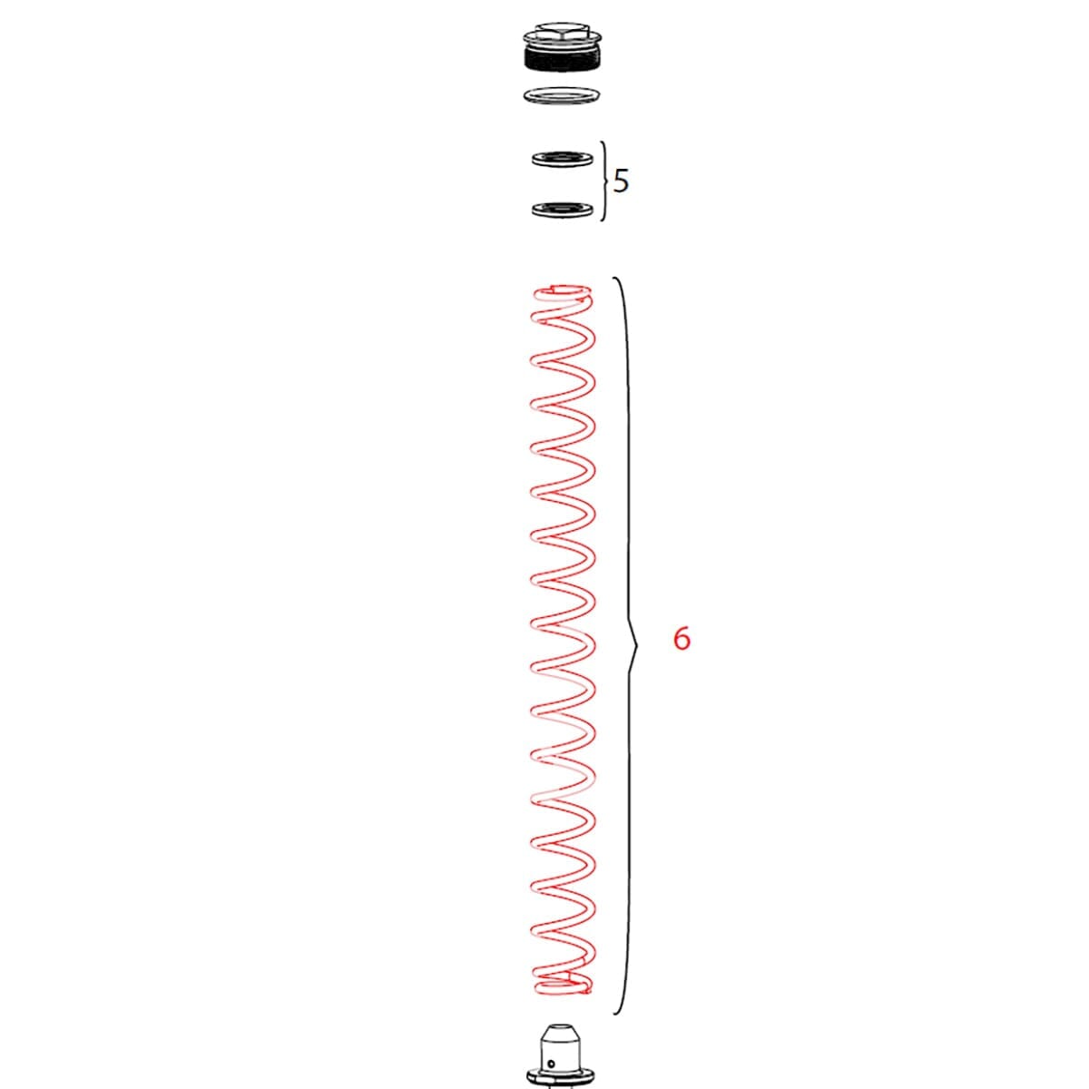 Ressort de Fourche ROCKSHOX DOMAIN Simple Té Extra Dur