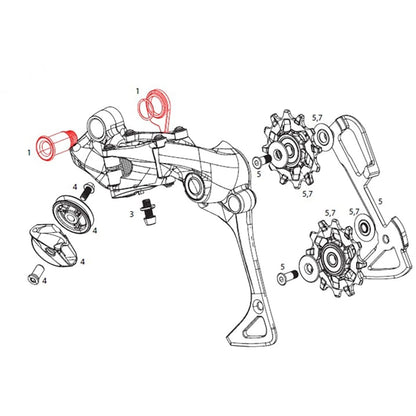 Parafuso de Fixação e de Batente para Desviador Traseiro SRAM X01DH 7V #11.7518.033.000