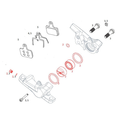 Kit de Pistões e Juntas de Pinça SRAM LEVEL #11.5018.020.003