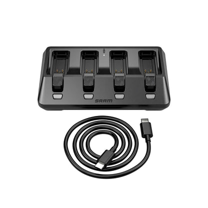 Carregador de Baterias SRAM AXS 4 Portas Simultâneas + Cabo USB-C