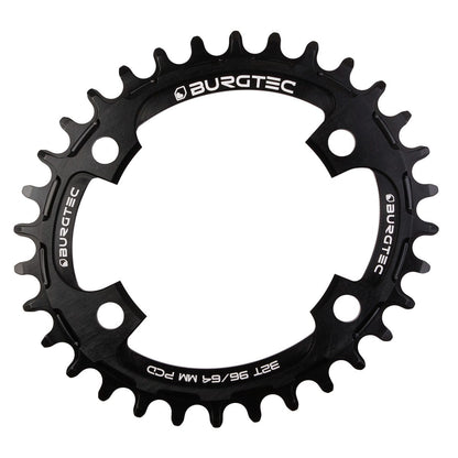 Prato Mono BURGTEC THICK THIN OVAL 10/11/12V Narrow Wide 4 Furos 64/96 mm Preto