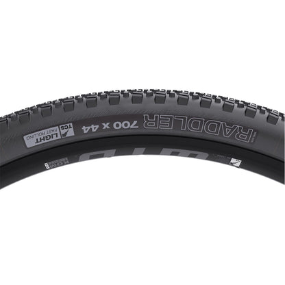 Pneu WTB RADDLER TCS LIGHT FAST ROLLING DUAL DNA SG2 700x44c Tubeless Ready Reforçado Preto