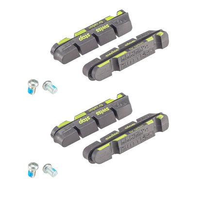 Kit 4 Patins SWISS STOP FLASH Preto Carbono