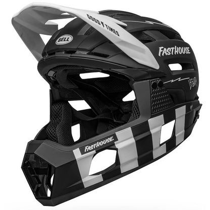 Capacete MTB BELL SUPER AIR R MIPS FAST HOUSE Preto/Branco