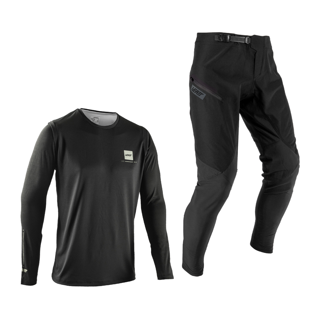 Kit de Camisola + Calças LEATT MTB GRAVITY 1.0 Júnior Preto
