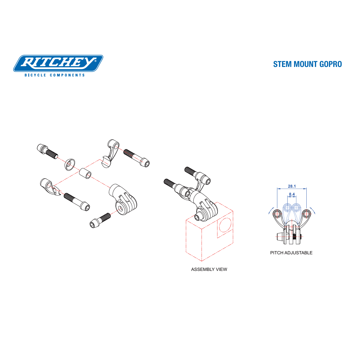 Kit de montagem RITCHEY para câmaras GoPro