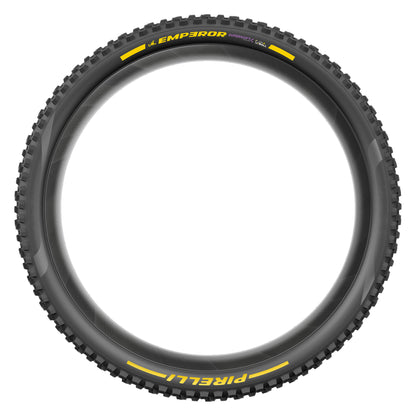 Pneu PIRELLI SCORPION EMPEROR 29x2.40 Supersoft DH+Wall Tubeless Ready de talão flexível preto/amarelo Team Edition