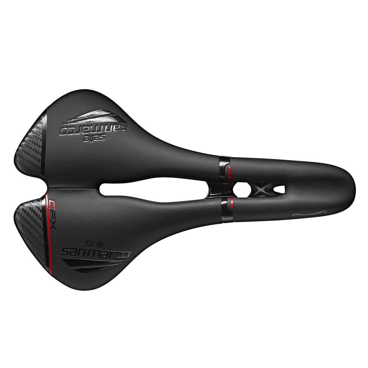 Selle SELLE SAN MARCO ASPIDE CARBON FX OPEN FIT WIDE Rails Carbone Noir