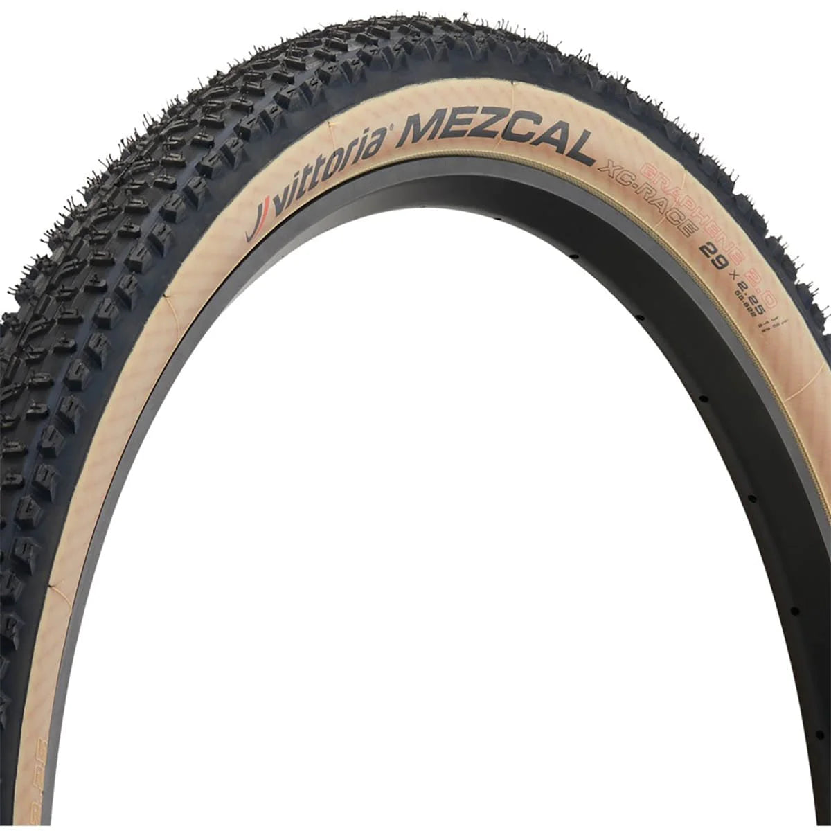 Pneu VITTORIA MEZCAL III XC RACE 29x2.35 4C Graphene 2.0 Tubeless Ready Soft Preto/Bege