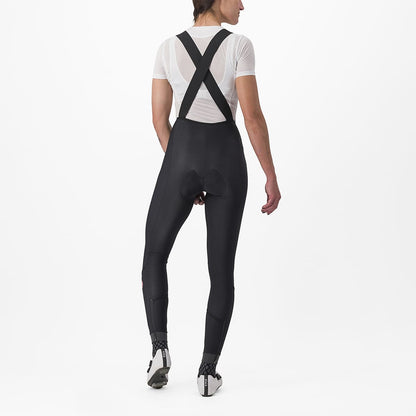 Calção Longo com Bretelas CASTELLI VELOCISSIMA DT Mulher Preto Reflex
