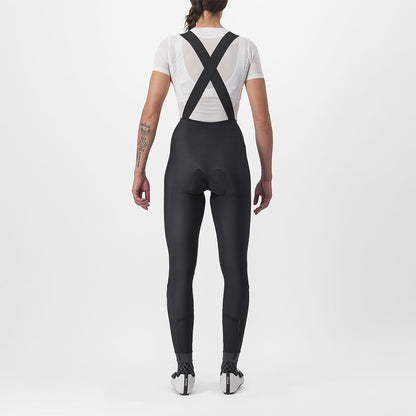 Calção Longo com Bretelas CASTELLI VELOCISSIMA DT Mulher Preto Reflex