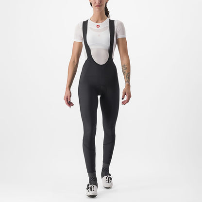 Calção Longo com Bretelas CASTELLI VELOCISSIMA DT Mulher Preto Reflex