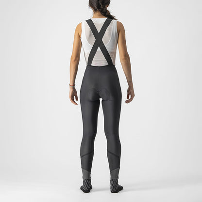 Calção Longo com Bretelas CASTELLI VELOCISSIMA DT Mulher Preto Reflex