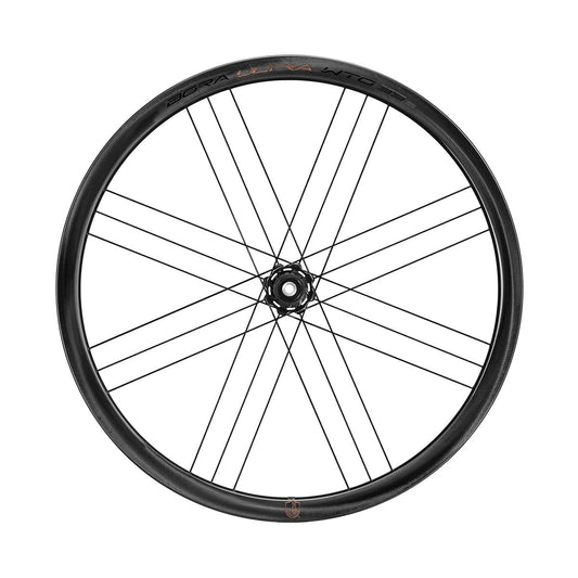 Roda dianteira CAMPAGNOLO BORA ULTRA WTO 33 DISC com pneus de bloqueio central