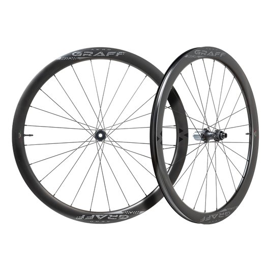 Par de rodas MICHE GRAFF AERO DISC Tubeless Ready (bloqueio central)