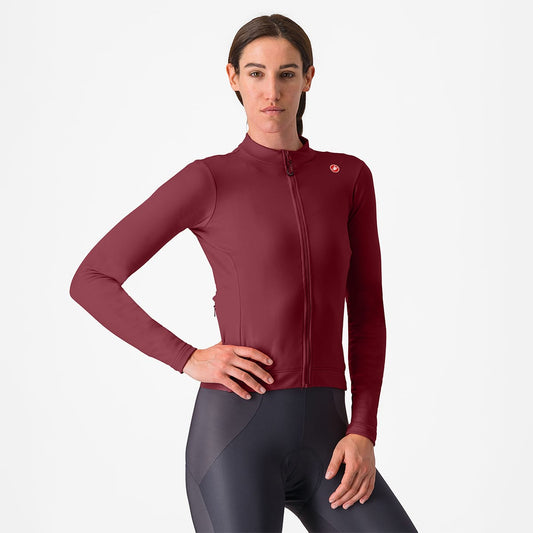 CASTELLI ESPRESSO THERMAL Camisola de manga comprida para mulher Bordeaux