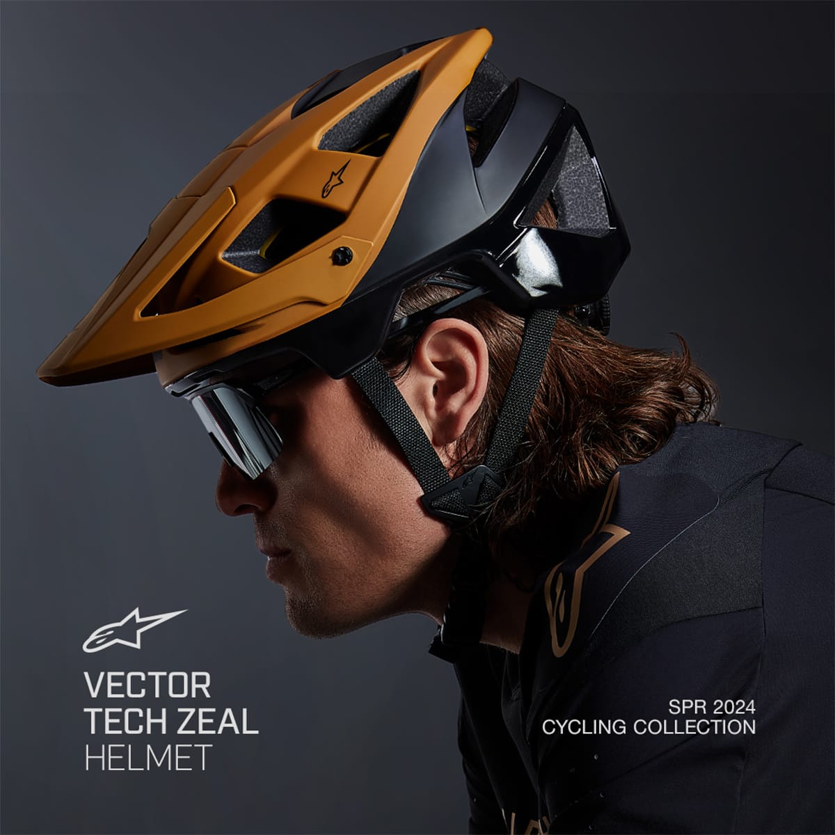 Capacete de BTT ALPINESTARS VECTOR MIPS TECH ZEAL Preto/ocre