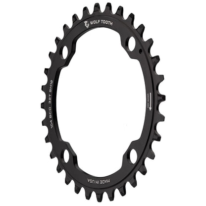 Prato WOLF TOOTH 104 BCD 12V Shimano 4 Furos 104mm Preto