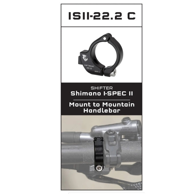 Adaptador de montagem WOLF TOOTH ShiftMount ISEV- 22 Shimano I-SPEC II Shifter > 22 mm Guiador