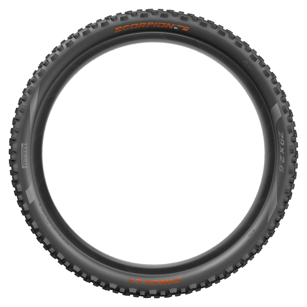 Pneu PIRELLI SCORPION ENDURO M EDIÇÃO COLORIDA 29x2.40 HardWall Tubeless Ready de talão flexível Preto/Laranja