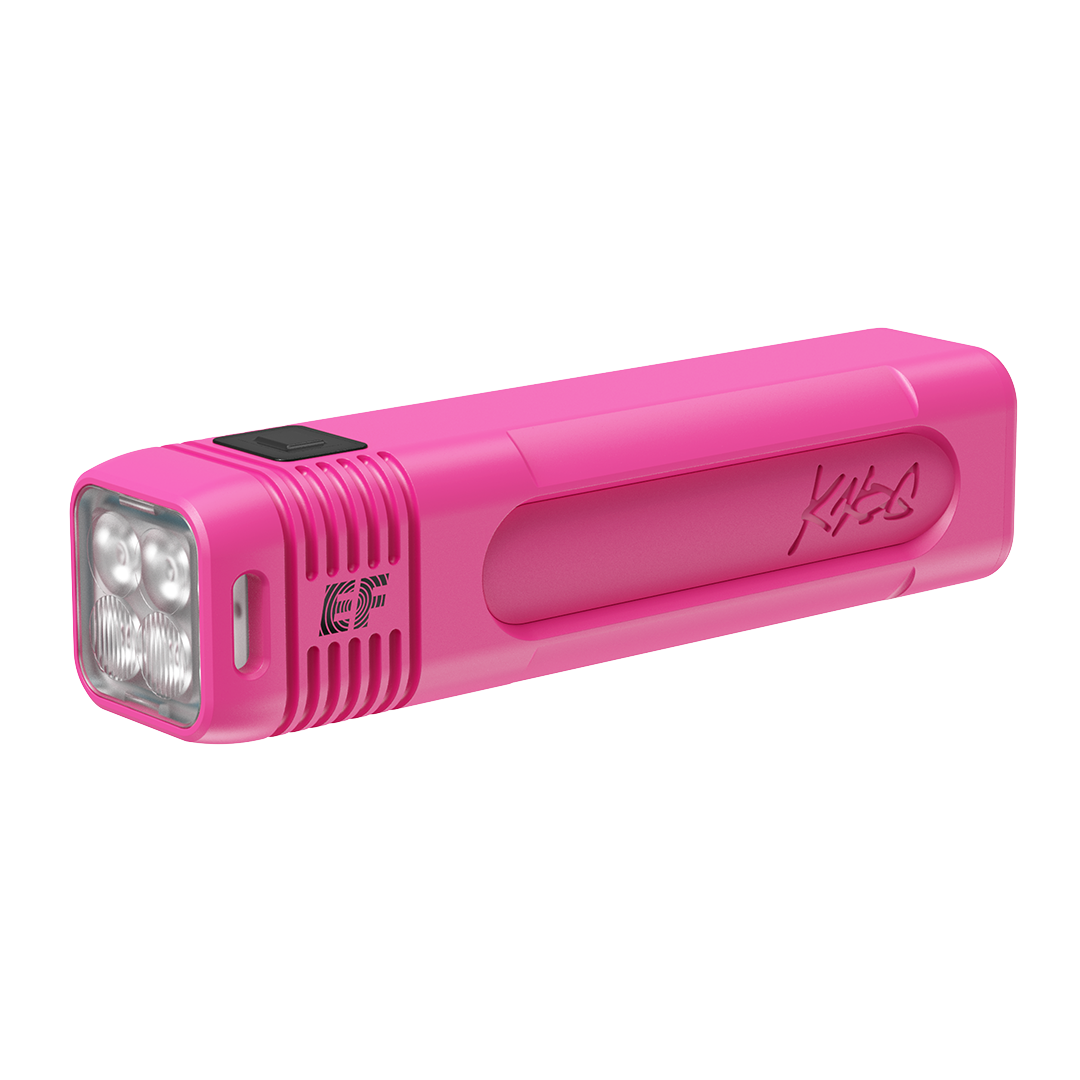 Luz frontal KNOG BLINDER PRO 900 cor-de-rosa - Edição limitada E.F. Pro Cycling