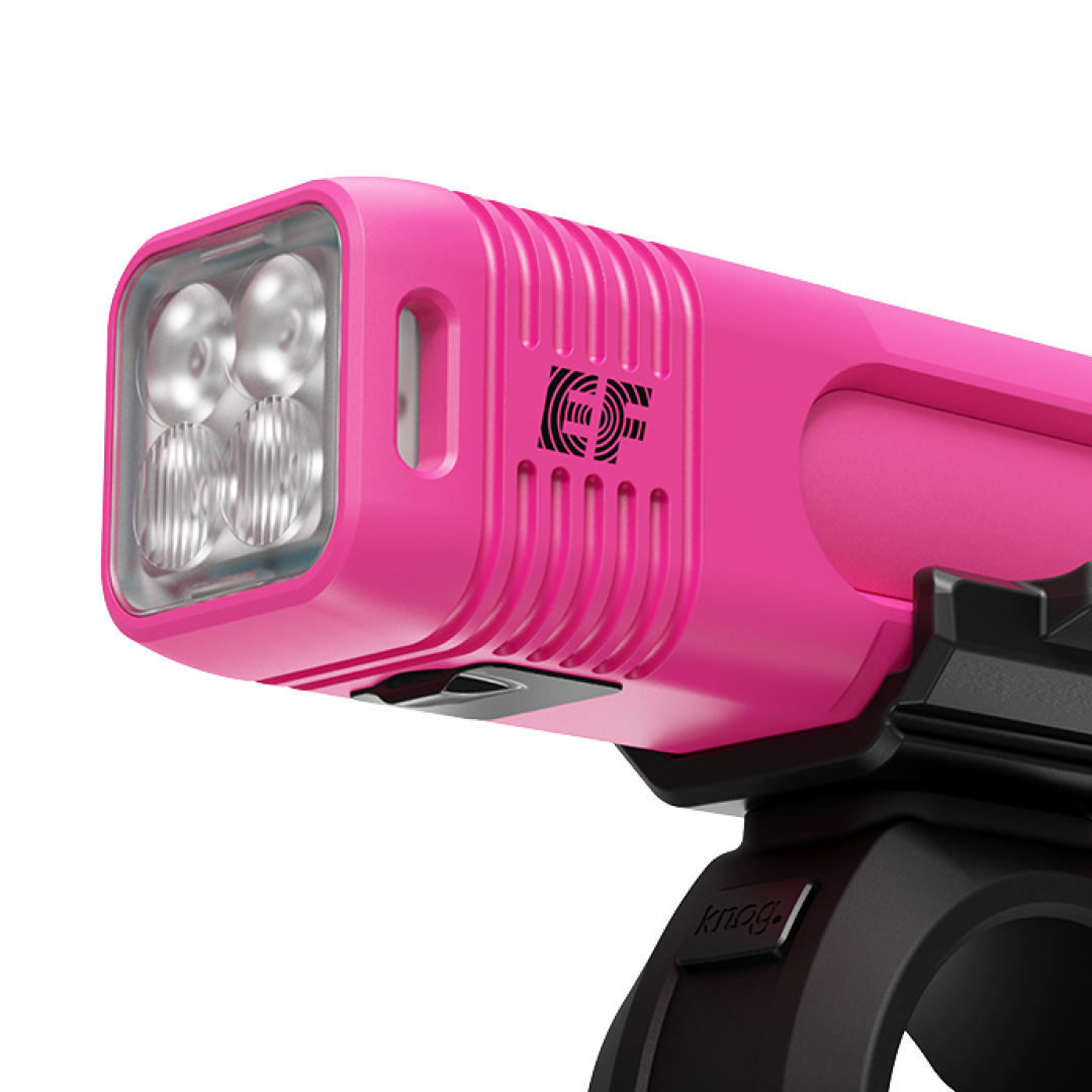Luz frontal KNOG BLINDER PRO 900 cor-de-rosa - Edição limitada E.F. Pro Cycling