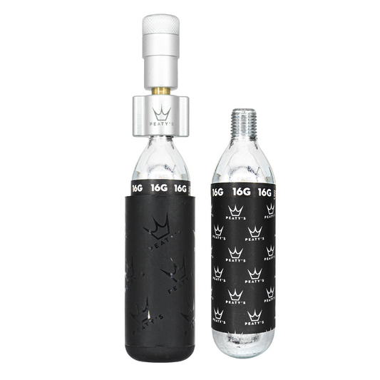 Percutor PEATY'S HOLESHOT ROAD/GRAVEL CO2 + 2 cartuchos roscados Silver CO2 de 16g